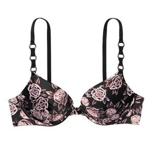 Victoria’s Secret Very Sexy Floral Embroidered Plunge Push Up Bra | 32DDD